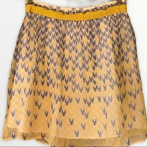TARA JARMON silk skirt chiffon yellow gray